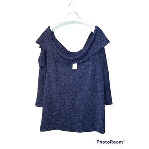 Lane Bryant NWT women’s plus blue ribbed off the shoulder sweater 22 24